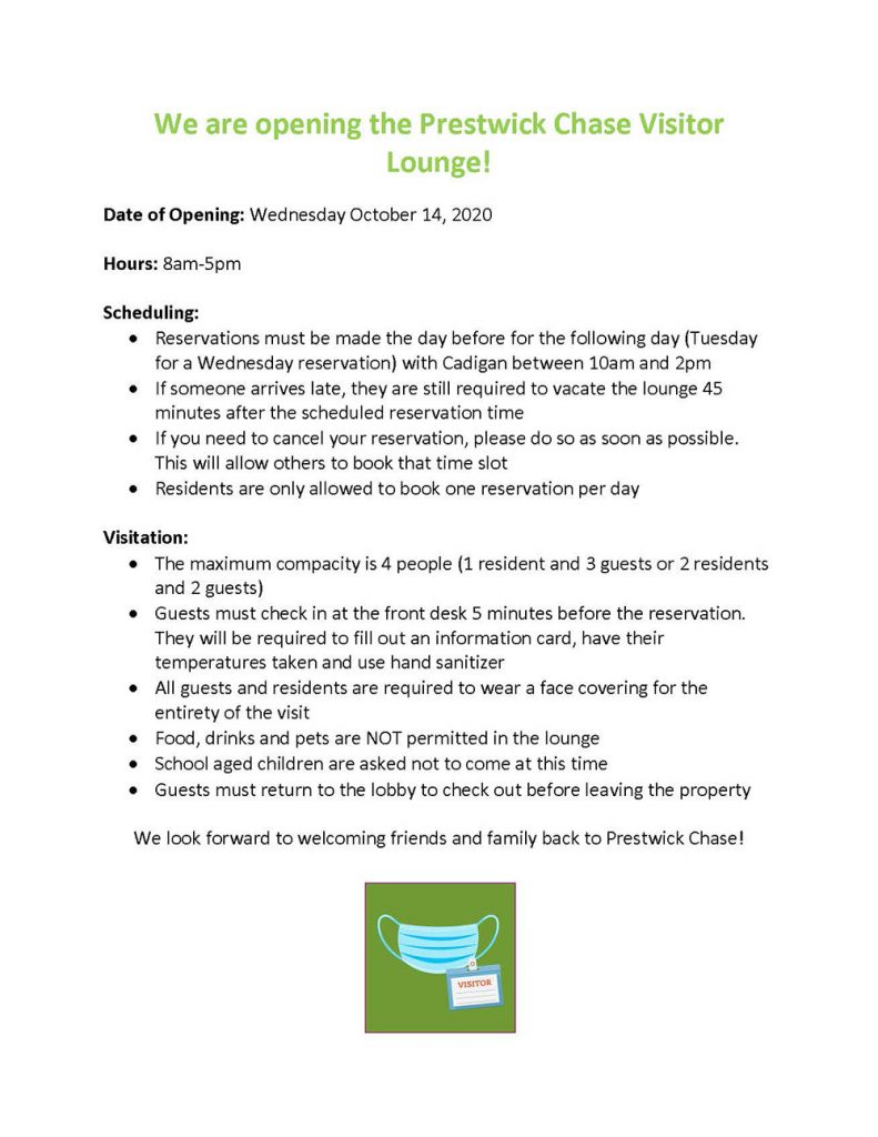 Prestwick Chase Visitor Lounge open, Oct 2020