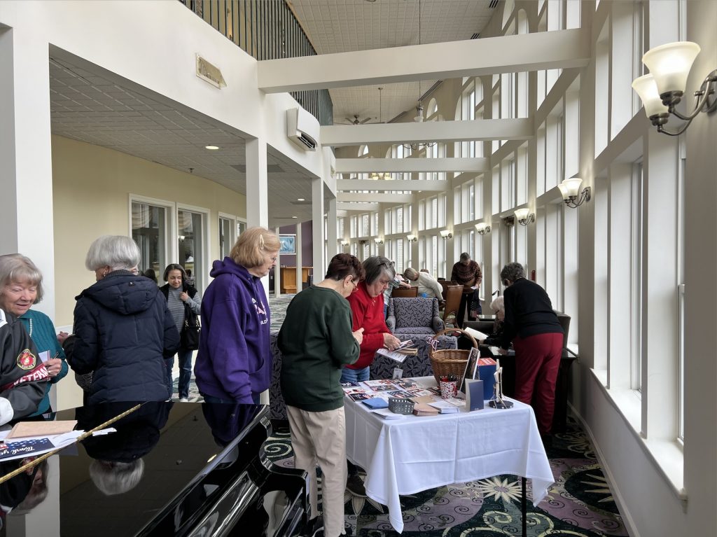 residents filling out cards